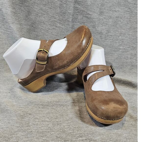 Dansko Shoes - Dansko Britney Clogs Mary Jane Slip-on light Brown Size EU 36 US 5.5-6